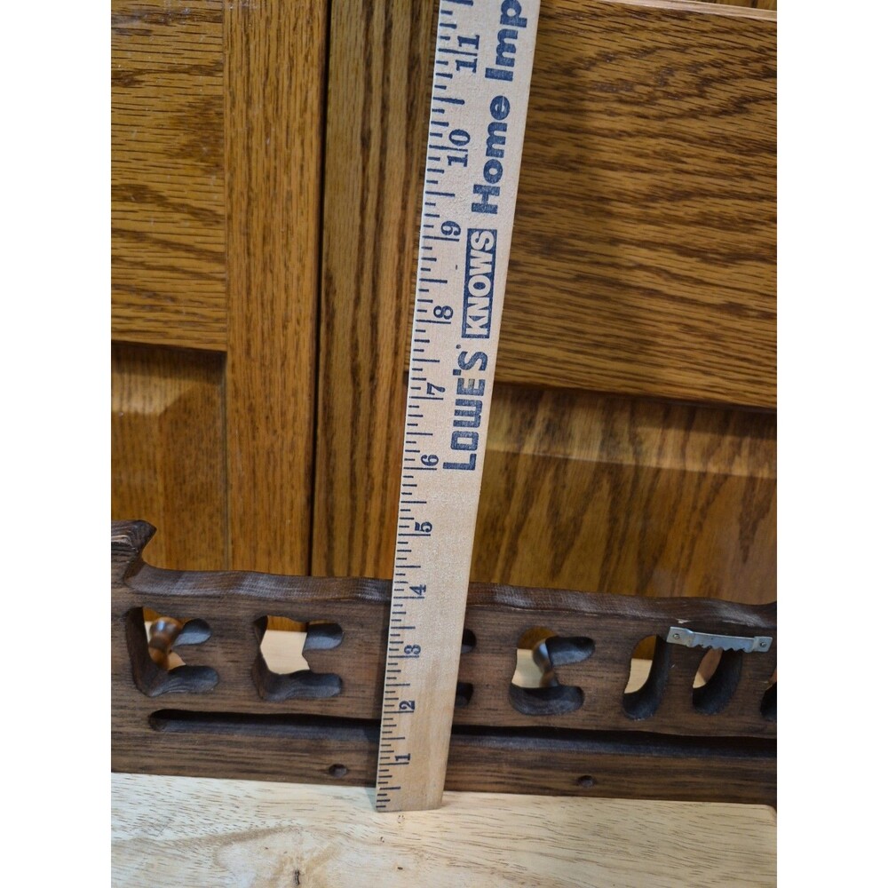 Vintage Wood Coffee Mugs 4 Peg Wall Rack Mug Cup Holder Kitchen Decor 23"×4" - Picture 12 of 13